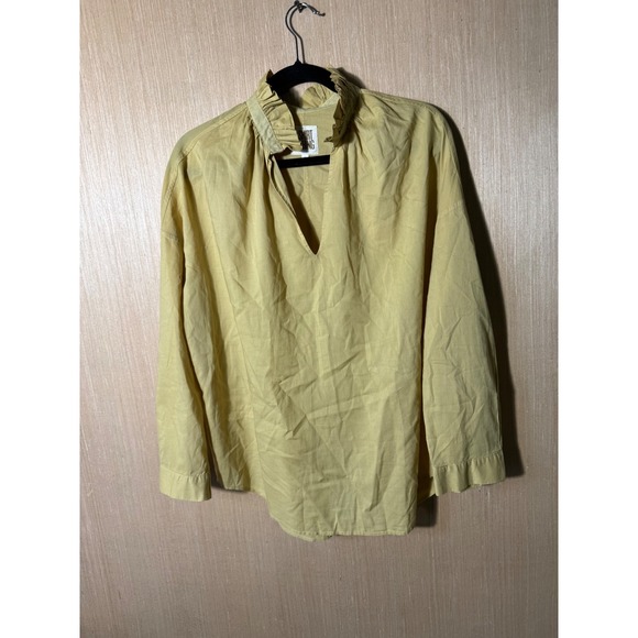 A Shirt Thing Penelope $280 Women's Top Ruffle Collar Long Sleeve Popover Blouse - Picture 1 of 7